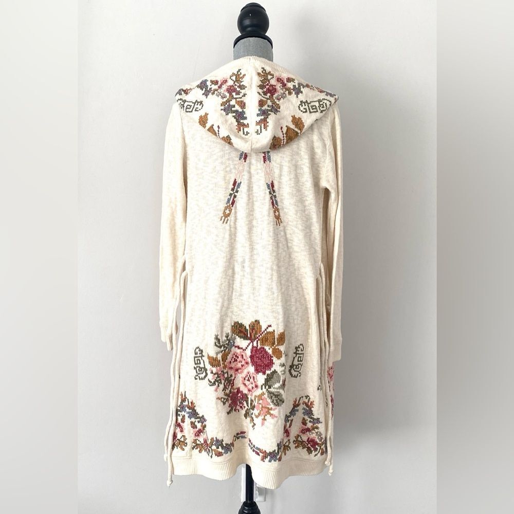 Johnny Was Biya floral Embroidered Cardigan Oversized XS Boho Cottage Romantic - Picture 5 of 16